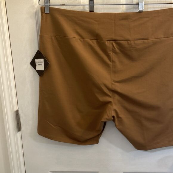 NWT Ava & Viv 3X Brown Bike Shorts Plus Size High Rise Stretch Lounge Soft - Picture 11 of 16